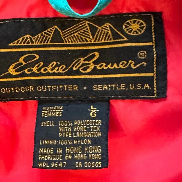 Eddie Bauer‎ Red and Blue Gore-Tex Pullover Windbreaker Jacket Sz L - Image 10