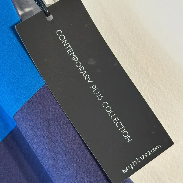 Mynt 1792 Patriot Blue Colorblock Box Pleat Sheath Dress Plus‎ Size 14W NWT - Image 8