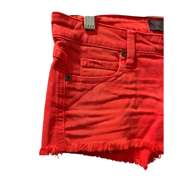 Franky B. NWT Low Rise Red/Pink Denim Jean Shorts Size 26 Cutoff Casual Summer - Image 5