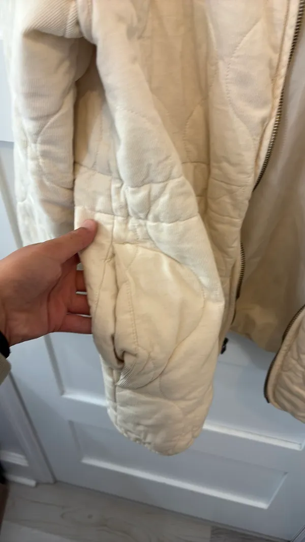 Universal Threads Beige White Jacket Large Zip Up  - Image 2