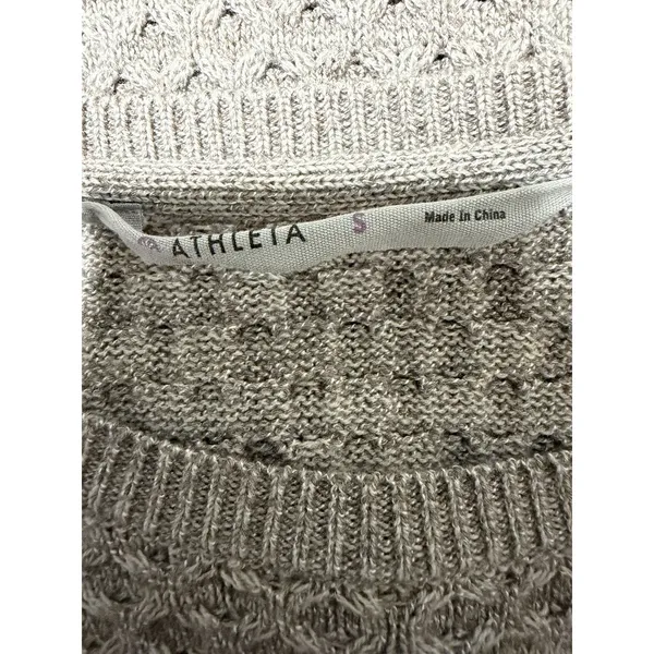 Athleta Honeycomb Tunic Sweater‎ Wool Blend Beige Women's Size Small - Image 10