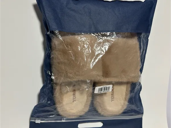 Cozy Faux Fur Slippers — Women’s Size 9.5 - 10 — Khaki/Taupe - Image 2