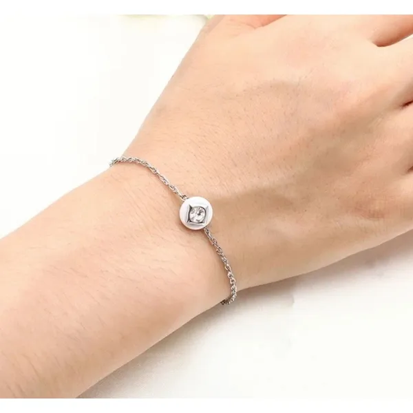 NEW Women's Bezel Simulated Diamond Gold-Plated Ceramic‎ Bracelet, Size 7.8+2" - Image 6