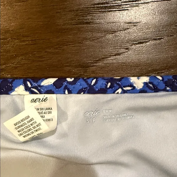 Aerie Floral Blue Bikini Bottom Small - Image 2
