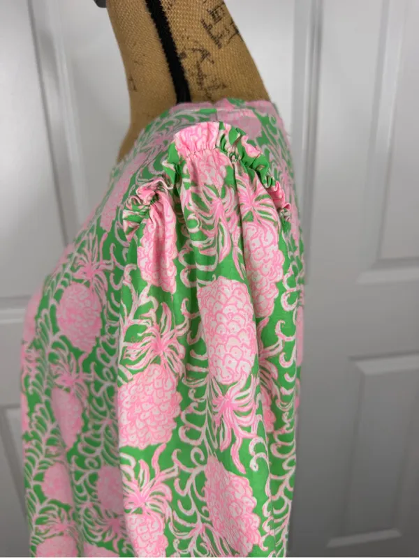 Lilly Pulitzer Size XL Pink Green Pineapple Print Cotton Shift Dress NWOT - Image 9