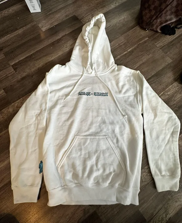 Billie Eilish White Hoodie Sweatshirt  - Image 2