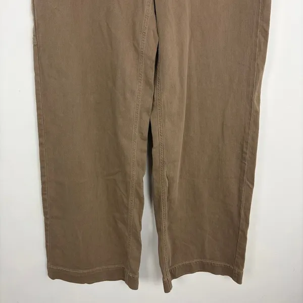 American Eagle Stretch Baggy Wide Leg Cargo Pants Brown High Rise Carpenter 2 - Image 3