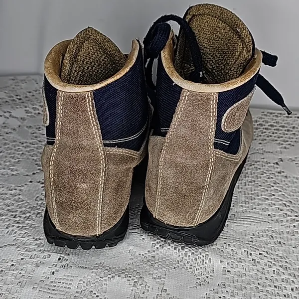 Vasque cowhide VINTAGE Skywalk suede leather gore-tex hiking tan blue boots sz 8 - Image 7