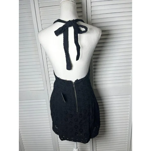 Free People Trevi Embroidered Halter 100% Cotton Eyelet Mini Dress Sz XS NWT! - Image 6