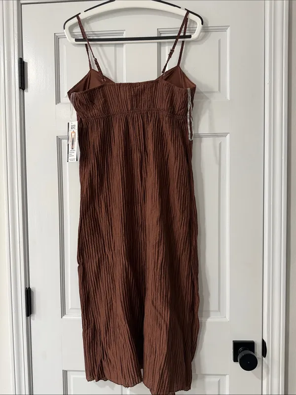Madden NYC Women's Flyaway Brown Sleeveless Long Front-Slit Tunic Top Size M - Image 8