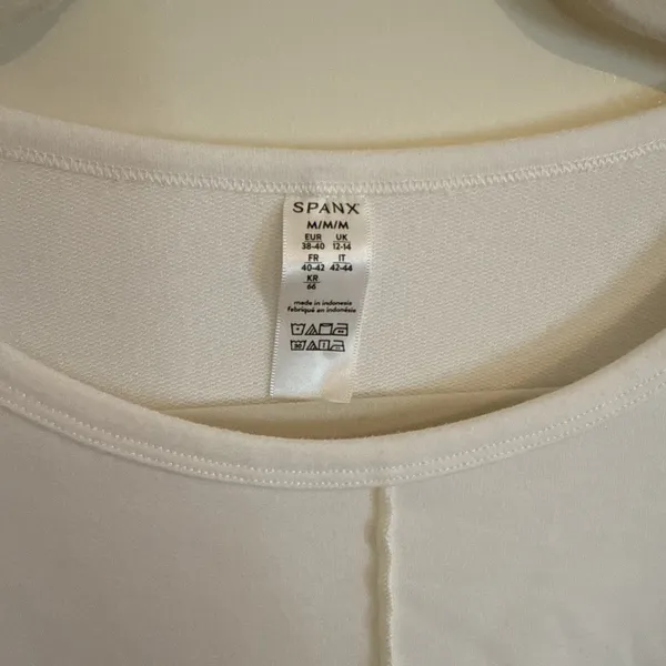 SPANX Perfect Length Dolman Sleeve Sweatshirt Top Soft White Heather Size M/M - Image 2