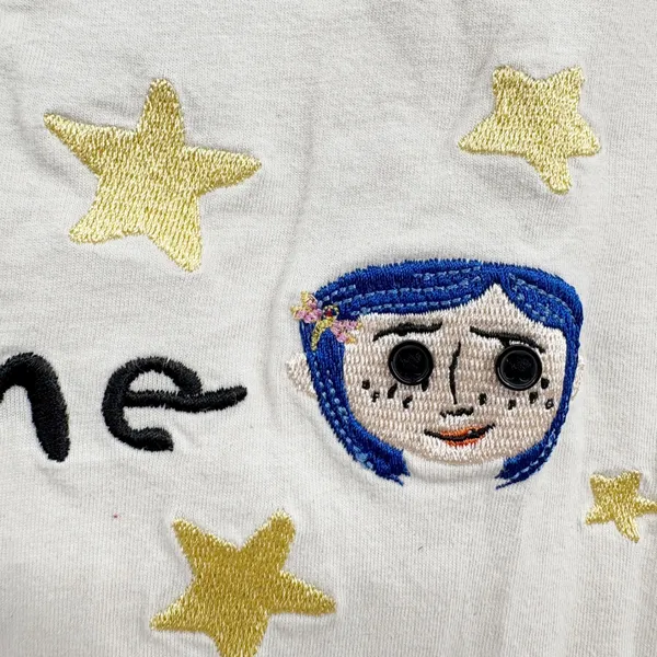 Laika Womens Coraline Embroidered Stars Striped Raglan Baseball Tee Size L - Image 5