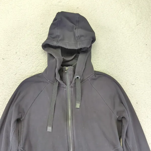 Athleta Triumph Hoodie Black Full Zip Sweatshirt Jacket Thumbholes‎ Size Small - Image 3