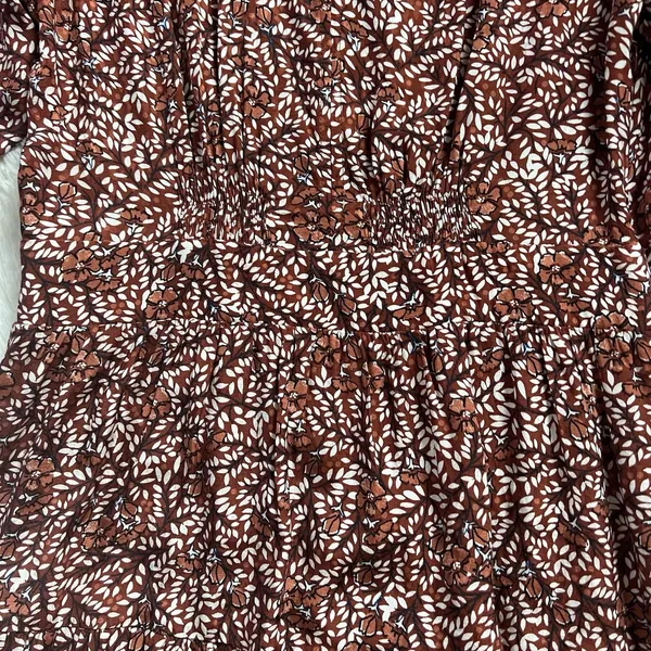 SUNCOO Paris Cesaria Dress Rust Floral Tiered Ruffle Mini Size T1 S - Image 7