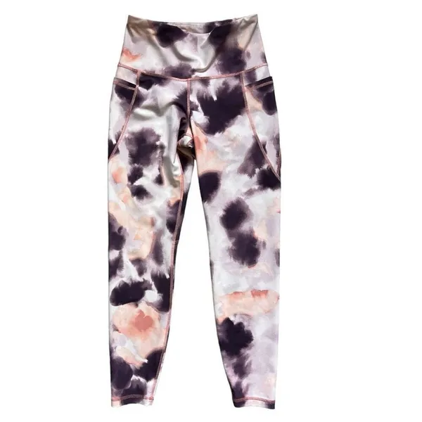 Womens Old Navy High-Waisted 7/8 Leggings in Peace Watercolor - Sz M - Image 3
