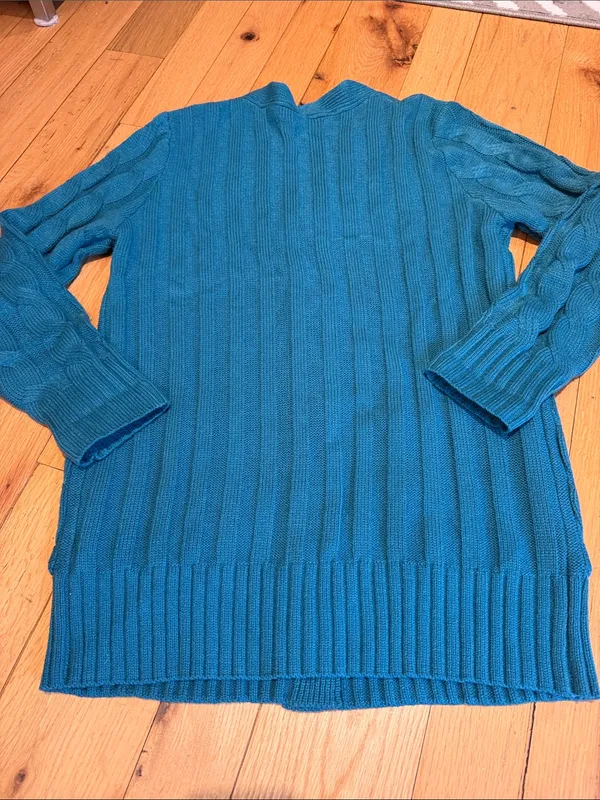 MEROKEETY Button Down Long Cardigan Sweater Size Medium - Dark Teal - C51-046 - Image 7