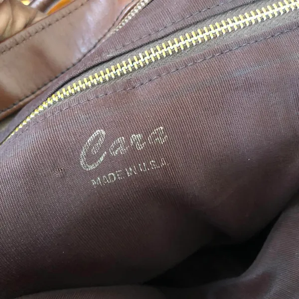 Vintage Brown leather briefcase style shoulder hand tote bag purse satchel 1990s - Image 6