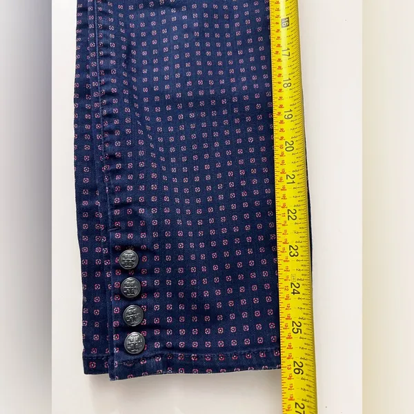 Tory Burch Tory navy daisy dots Emmy ankle crop pants size 29 - Image 7