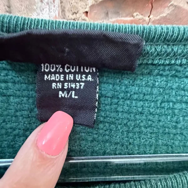 Chic Vintage Teddy Bear Pullover Medium Large M/L 90s Cottagecore Green - Image 4