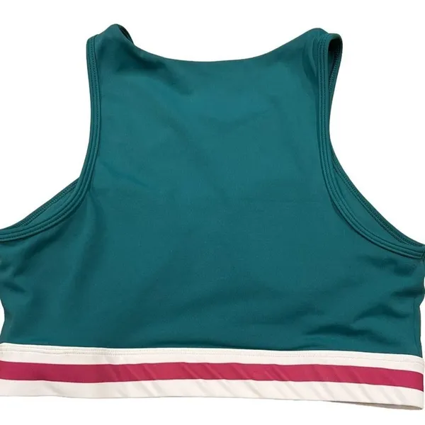 Wilo Teal Striped Band Sports Bra Size L Nwot - Image 5