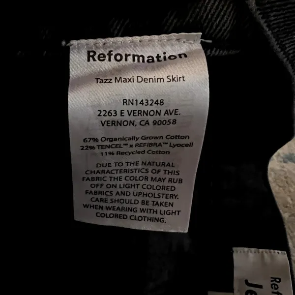 Reformation Tazz Maxi Denim Skirt size 28 gray wash - Image 5