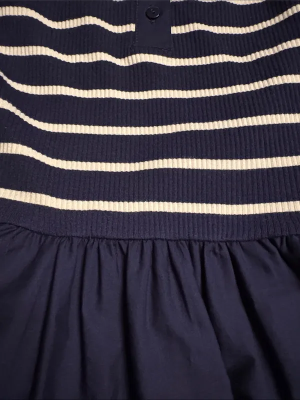 J Crew Factory Striped collared knit polo dress blue white CR820 Size S NWT - Image 7