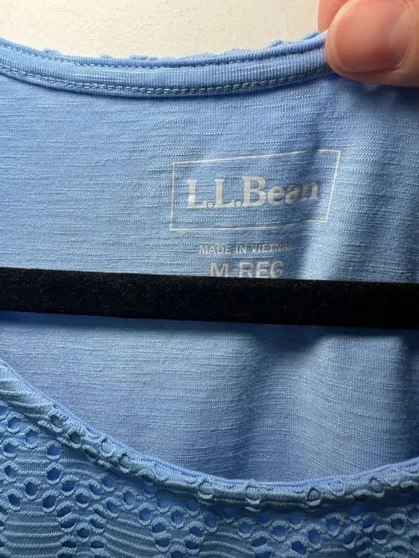 NWT LL Bean Women's Blue Lace-Trim Tank Top Size M Reg - Image 2