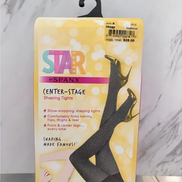 Star Power by SPANX Center Stage Shaping Tights Heathered Size A New - Image 2