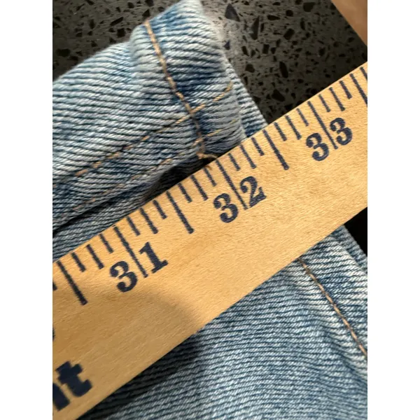 Hollister Ultra High-Rise Dad Jean Light Wash Distressed Blue Denim 7L W28 L33 - Image 6