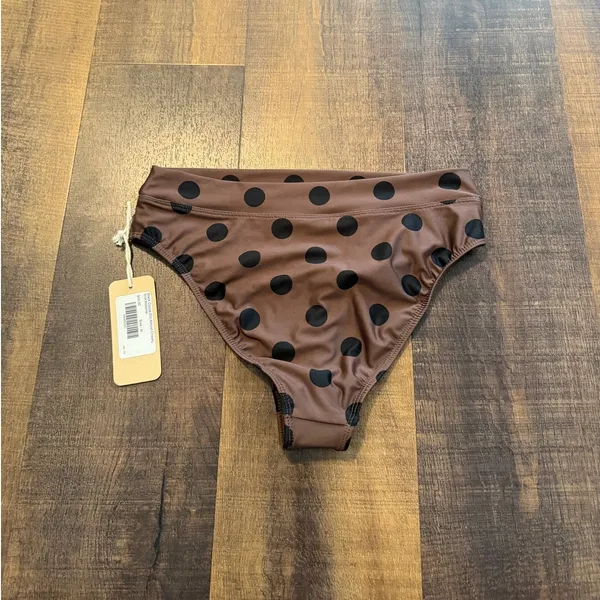 NWT Albion Black Cocoa Dot Almost Cheeky Bikini Bottoms Size Medium - Image 4