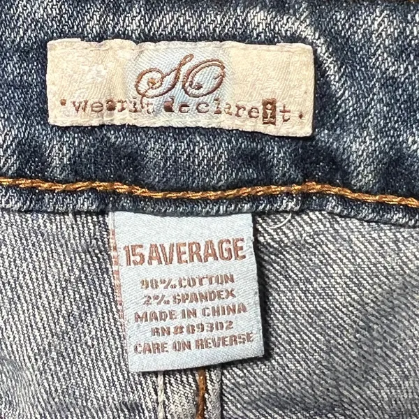Y2K SO Wear It Declare It Bootcut Jeans‎ Blue Medium Wash Flap Pocket Size 15 - Image 8