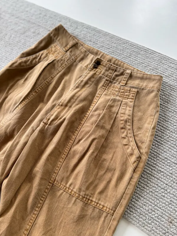 Universal Threads Camel Tan Barrel Leg Utility Tapered Pants Sz 4 - Image 9