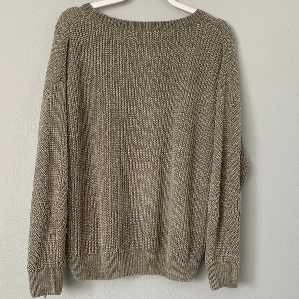 Olive Green Crewneck Knit Sweater - Image 5