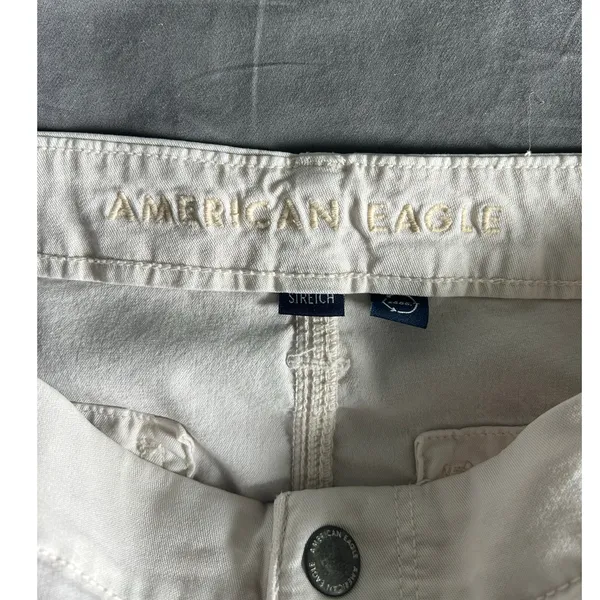 American Eagle Cream Baggy Wide Leg Cargo Pants - 6R - Image 6