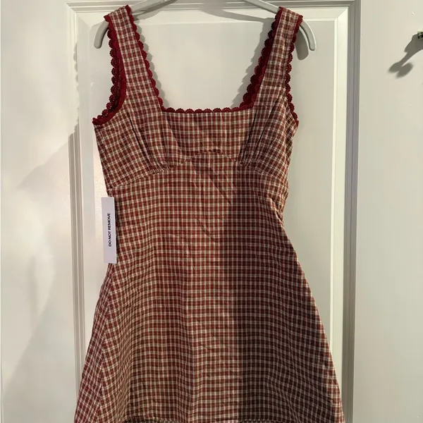 NWT Princess Polly Dasha Mini Dress. Red Check. Size 4. - Image 3