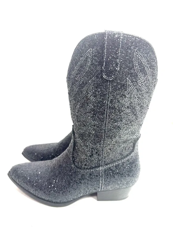 Portland Boot Company Black Sequin Western Cowboy Boots Shoes Womens Size 8 - Image 3