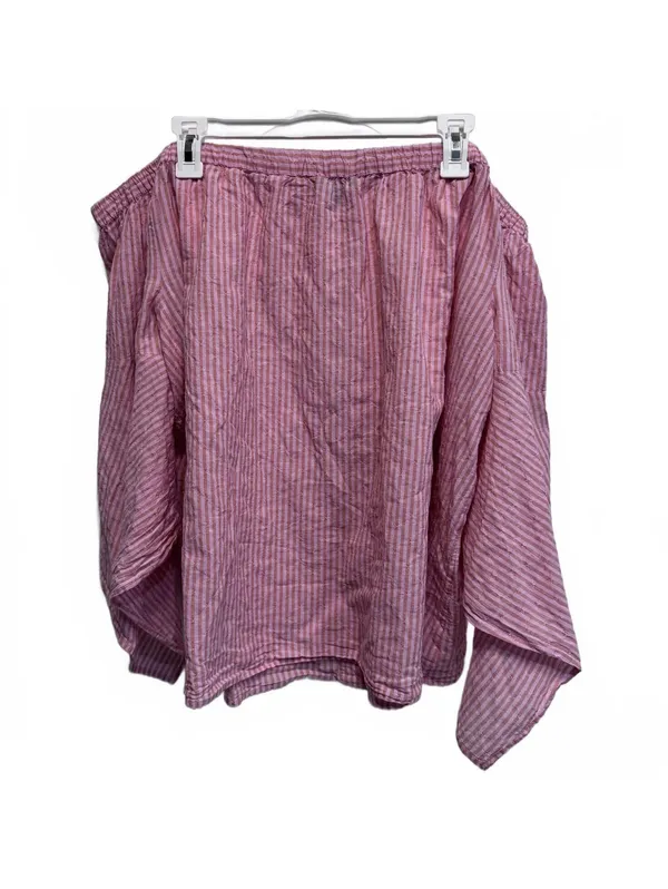 Lane Bryant Pink Orange Stripe Off Shoulder Flared Sleeve Blouse Plus Size 22/24 - Image 4