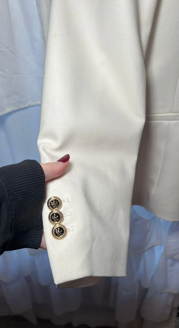 Double Breasted White Blazer - Image 3