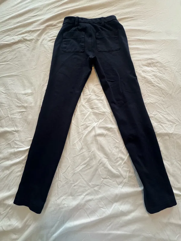 LC Lauren Conrad Navy blue high-wasted straight-leg work pants - Image 3