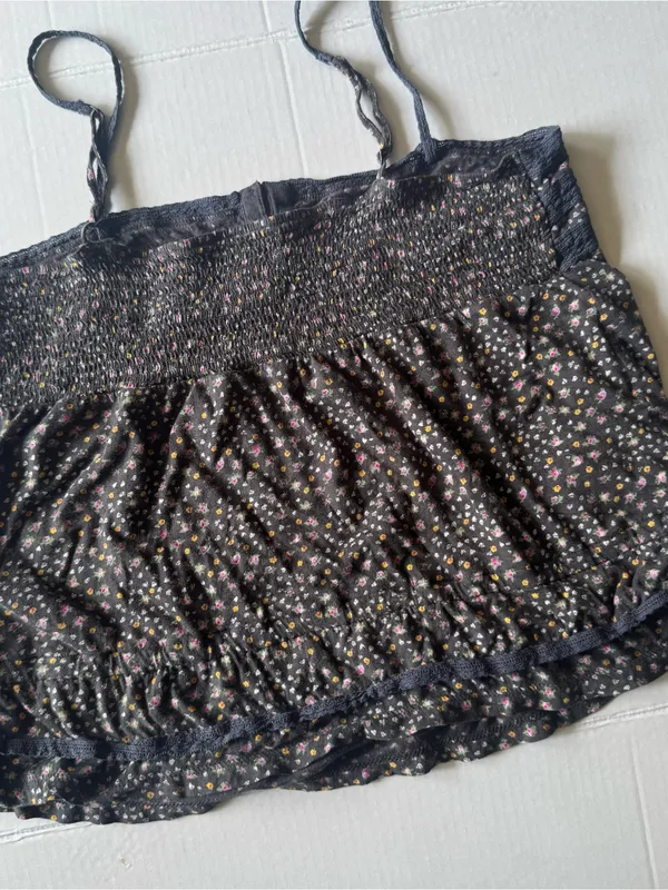 Aerie‎ 2010 Floral Cami Tank Top M Lace Crochet Ditsy Y2K Boho Coquette - Image 5