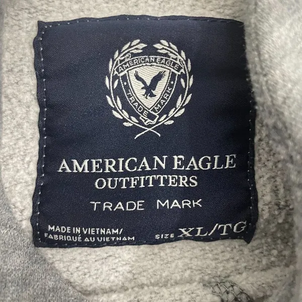 American Eagle Alpine Chalet Hoodie Women XL Gray Y2K Pullover‎ - Image 3