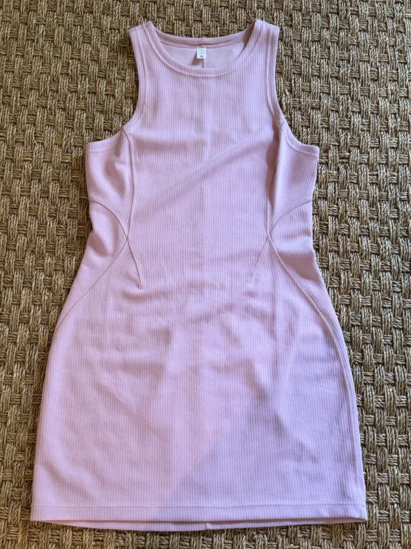 Lululemon Ribbed Softstreme Tank Dress Ribbed Slim Fit Pink Peony - Image 2
