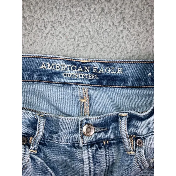 American Eagle Girlfriend Jeans Women 8 Short High Rise‎ Distressed Thrashed - Image 7