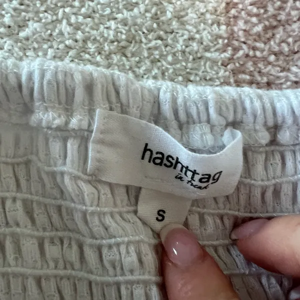 Hashtag White Smocked Two-Piece Set - Image 5
