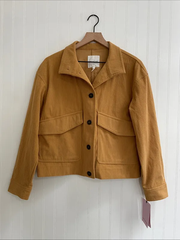 AVEC LES FILLES Relaxed Corduroy Flap Pocket Jacket Shacket Size S NWT - Image 2