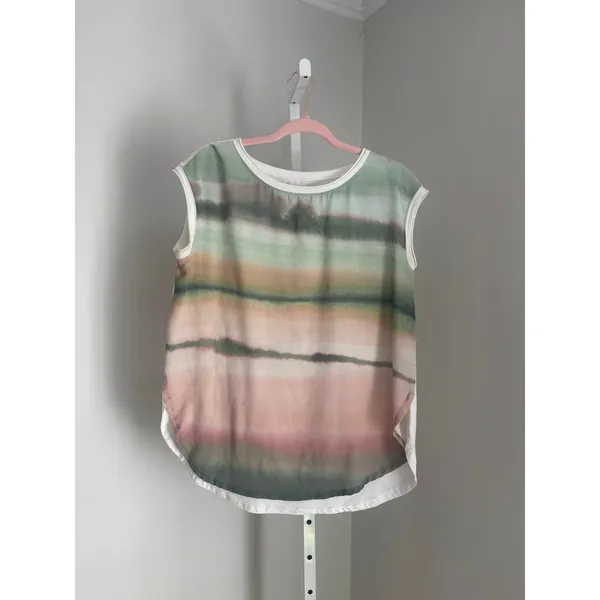 Anthropologie Tuscany Boatneck Tunic Top Women’s Size S Coastal Pastel Beachy - Image 3