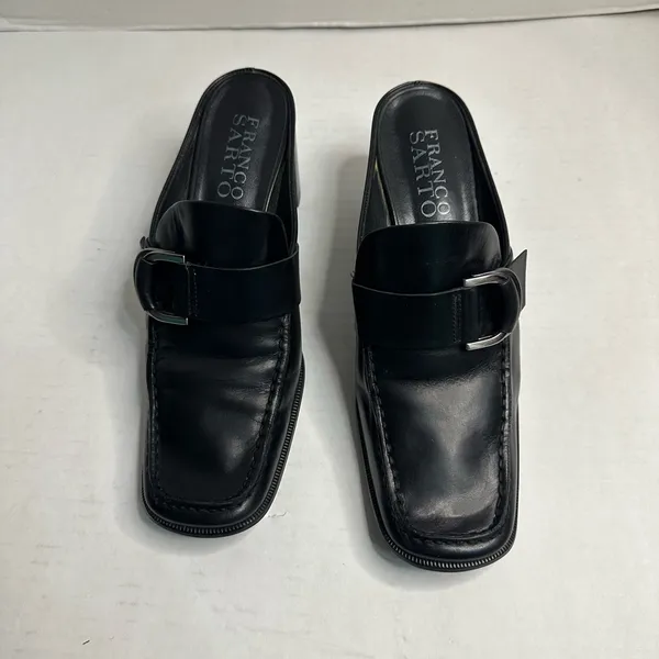 Franco Sarto Women Black Open Back‎ Shoes Size 8W - Image 2