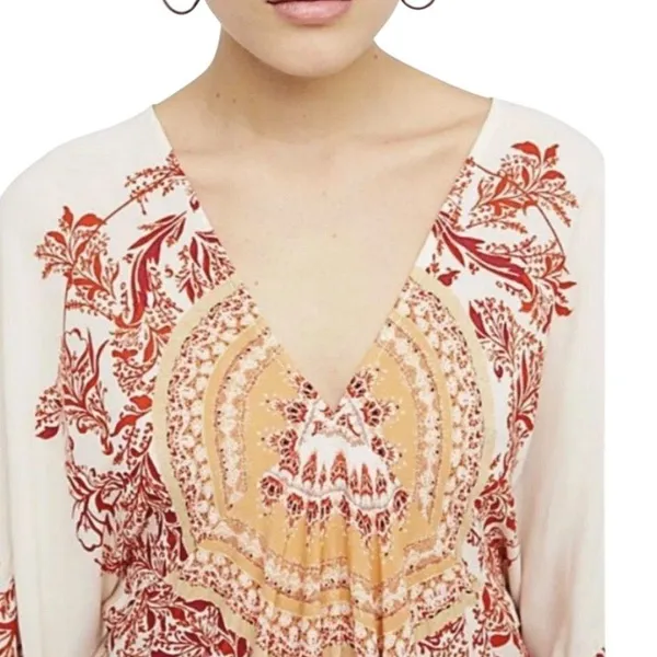 Free People Sunset Dream printed boho bell sleeve tunic - Image 4