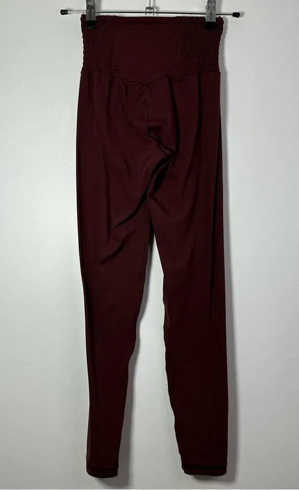 Aerie Offline Maroon Scrunch Side Waist Leggings Size XS - Image 2
