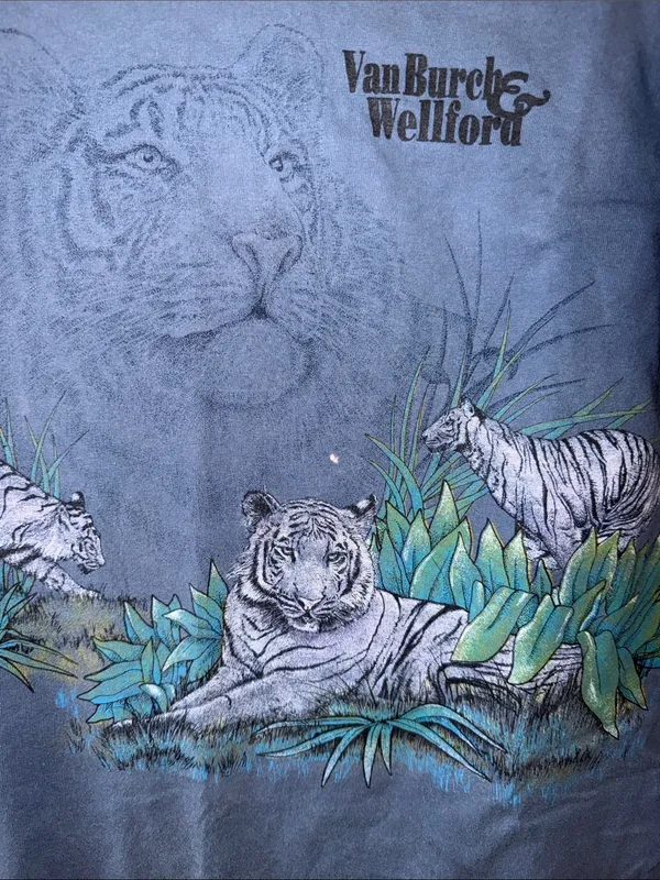 Vintage White Tiger T Shirt Van Burch & Wellford - Image 2